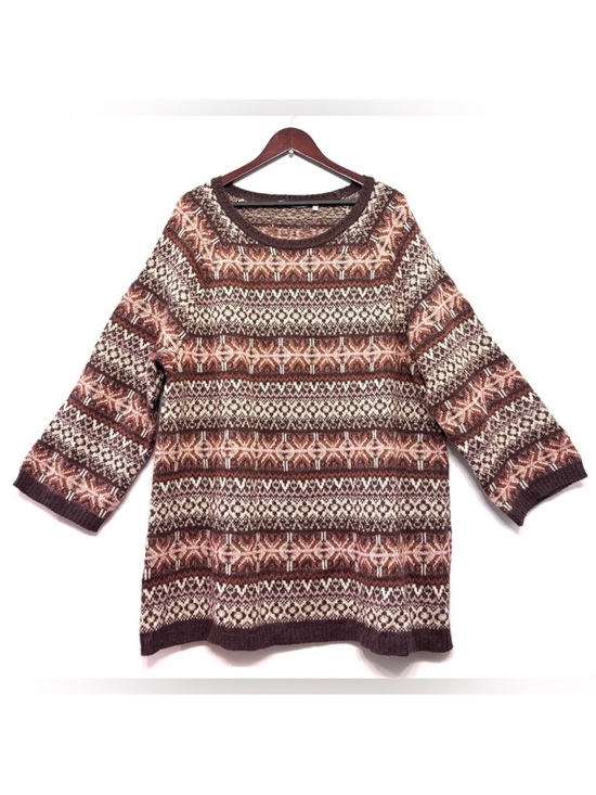 Soft Surroundings Sweaters - Soft Surroundings Julietta Brown Fair Isle Wool Alpaca Blend Sweater Women’s 3X